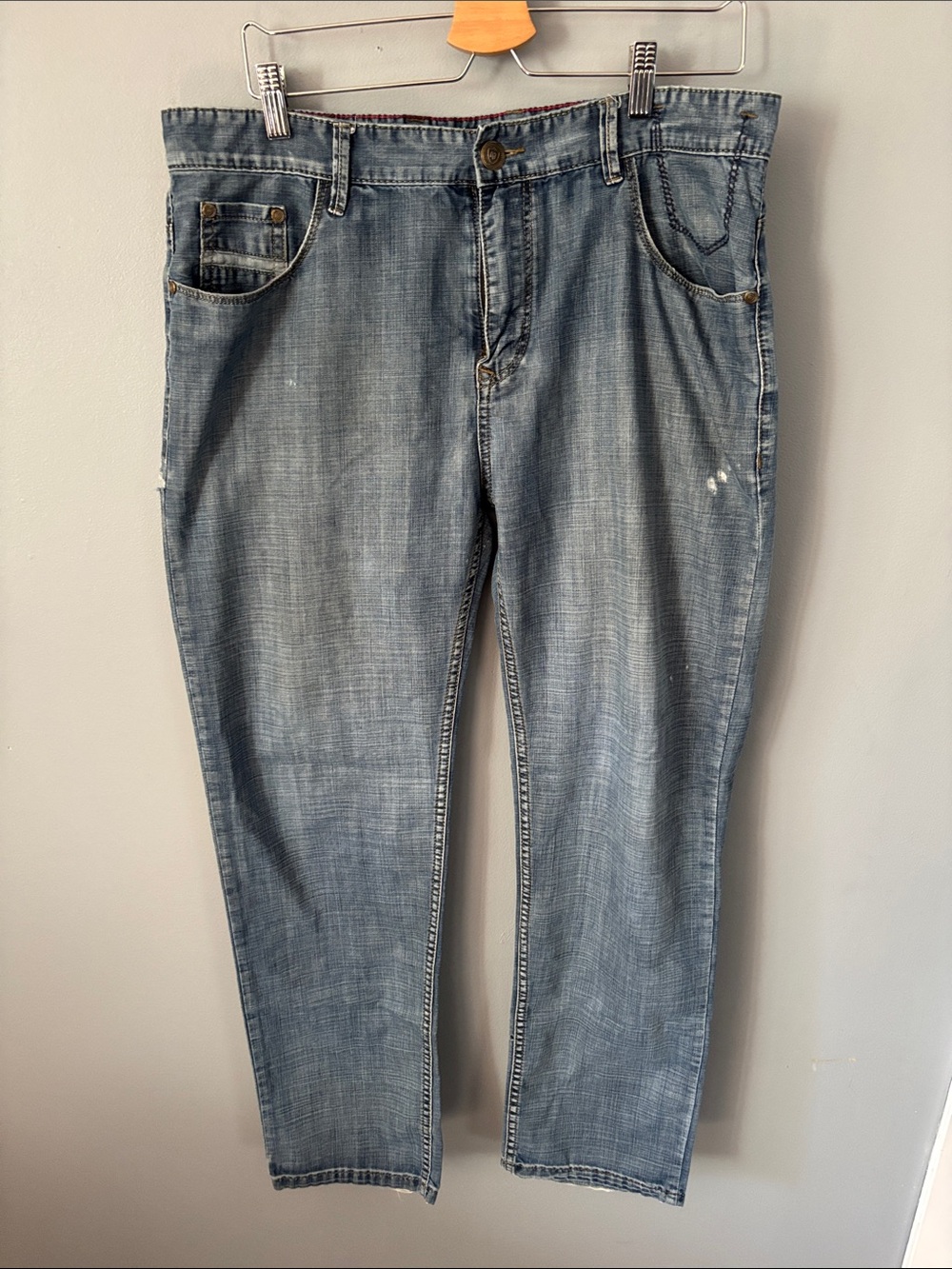 Vintage ARMANI JEANS Made In Italy Light Wash Denim Pants Y2K  38W